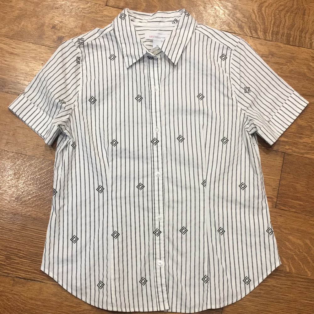 Vintage Liz Claiborne Striped Button Down Shirt size Medium